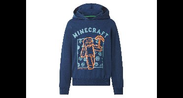 Kinder hoodie (Minecraft blauw, 146/152)