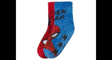 2 Paar kinder sokken (Spiderman/rood/blauw, 23/26)