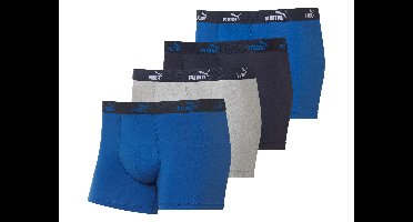 Puma 4 heren boxers (Blauw/grijs, M)