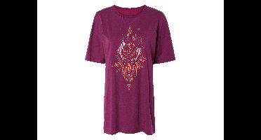 Dames bigshirt (Bordeauxrood, XS (32/34))