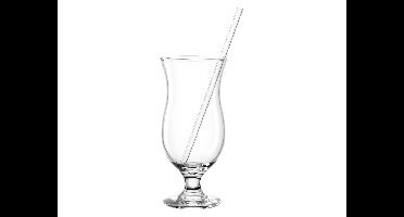 Leonardo Set van 4 cocktailglazen met rietjes Tavolino