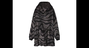 Oversized hoodie (Grijs/zwart, S/M)