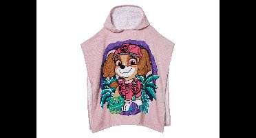 Kinder poncho of handdoek (Poncho/roze)