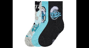 3 paar kindersokken (Donkerblauw/blauw/grijs, 23-26)