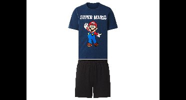 Kinder pyjama (Donkerblauw/zwart, 158/164)