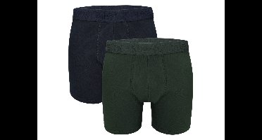 MEXX Set van 2 heren boxers (Donkerblauw/groen, L)