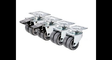PARKSIDE Wieltjes set, zwenkwielen voor meubels en kisten (Dubbele wielen, 4-delig)