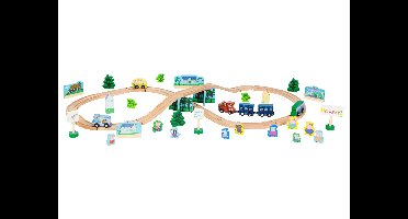 Houten treinset Peppa Pig