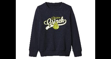 Kinder kersthoodie of trui The Grinch (Marineblauw, 110/116)