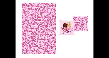 Barbie Deken met kussen 100 x 150 cm (Lila)