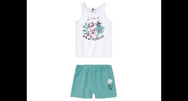 Meisjes set (134/140, Wit/mint)