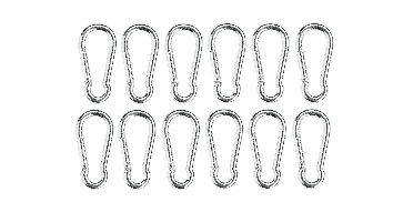 PARKSIDE RVS karabijn- of beugelhaken (12 karabijnhaken)