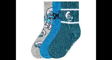 3 paar kindersokken (turquoise/grijs/blauw, 23-26)