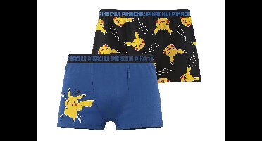 Set van 2 kinder boxers - Minecraft of Pokémon (Blauw/zwart, 122/128)