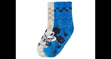 2 Paar kinder sokken (Mickey/wit/blauw, 23/26)