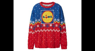 Dames kersttrui (Lidl/blauw/rood, XS (32/34))