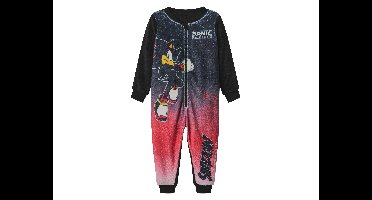 Kinder onesie Sonic (Zwart/rood, 110/116)