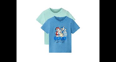 Set van 2 kinder T-shirts Paw Patrol (Mint/blauw, 122/128)