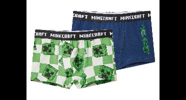 Set van 2 kinder boxers (Donkerblauw/wit, 122/128)
