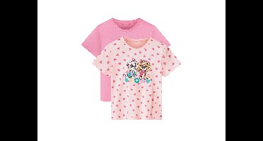Set van 2 kinder T-shirts Paw Patrol (Roze, 122/128)