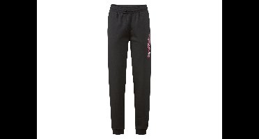 Heren joggingbroek met print op het been (S (44-46), Zwart)