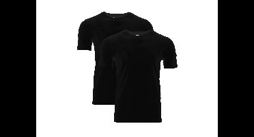 MEXX Set van 2 heren hemden of T-shirts (Ronde hals, Zwart, XXL)