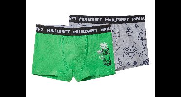Set van 2 kinder boxers (groen/grijs, 122/128)