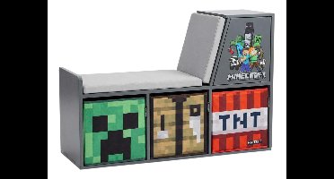 MINECRAFT Zitbank met opbergruimte en kussen