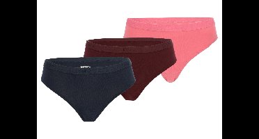 MEXX Set van 3 dames onderbroeken (zwart/bordeaux/roze, L)