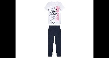 Kinderpyjama (Wit/donkerblauw, 98/104)