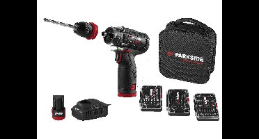 PARKSIDE PERFORMANCE Accu-schroefboormachine starterset 12 V met 2 Ah accu's en 2,4 A lader