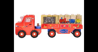 Houten vrachtwagen met aanhanger (ABC-vrachtwagen)
