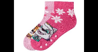 2 Paar kinder thermosokken (Roze/donkerroze, 19/22)