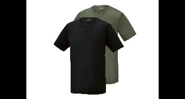 PARKSIDE Set van 2 heren T-shirts (Zwart/groen, L)