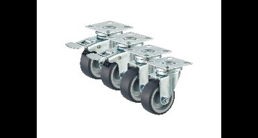 PARKSIDE Wieltjes set, zwenkwielen voor meubels en kisten (4-delig)