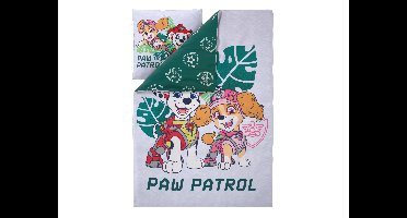 Kinder dekbedovertrek Paw Patrol 140 x 200 cm (groen/grijs)