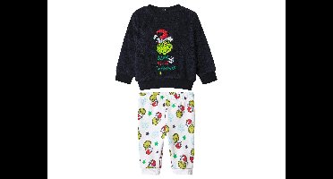 Pluche baby kerstset 2-delig The Grinch (Donkerblauw/wit, 74/80)