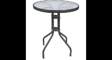 Terrastafel met glasplaat ⌀ 60 cm antraciet