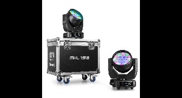 BeamZ MHL1912 wash moving head 2 stuks in flightcase - 19x 12W LED's,