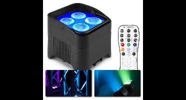 Retourdeal - BeamZ BBP94W accu Uplight met 4x 12W LED's en draadloze