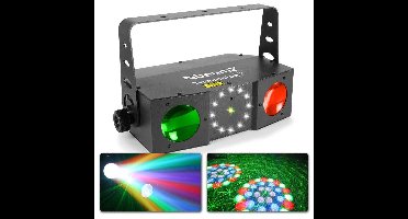 Retourdeal - BeamZ Terminator IV Double Moon met laser en strobo