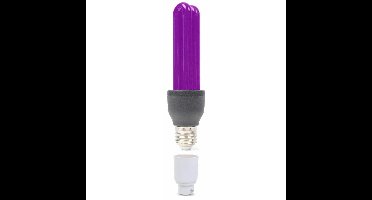 BeamZ Blacklight UV spaarlamp 25W met E27 fitting en bajonet adapter