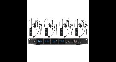 Power Dynamics PD524B UHF draadloos microfoonsysteem met 4 bodypack