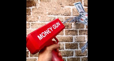 Money Gun - Geleverd met 100 Nepbiljetten van €100 - Party Gadget - Rood