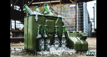 Jerrycan Giftbox 20L - Groen - Unieke Opbergdoos - Stoere Stalen Jerrycan - Multifunctioneel Cadeau - Originele Opberger