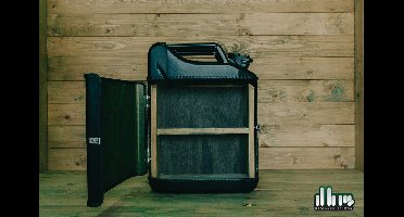 Jerrycan Kast Basic Plus - Zwart - Opvallend en Praktisch - Multifunctioneel Opbergmeubel - Uniek Design