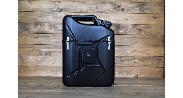 Jerrycan Giftbox 20L - Zwart - Unieke Opbergdoos - Stoere Stalen Jerrycan - Multifunctioneel Cadeau - Originele Opberger