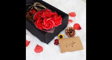 Oplosbare Boeket Rozen - Red Rose Black Box