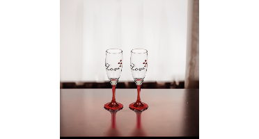 Champagne glazen met hartjes