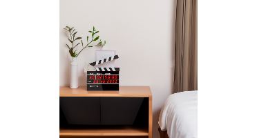 Filmklapper Wekker - 22x22 cm - Hollywood Design